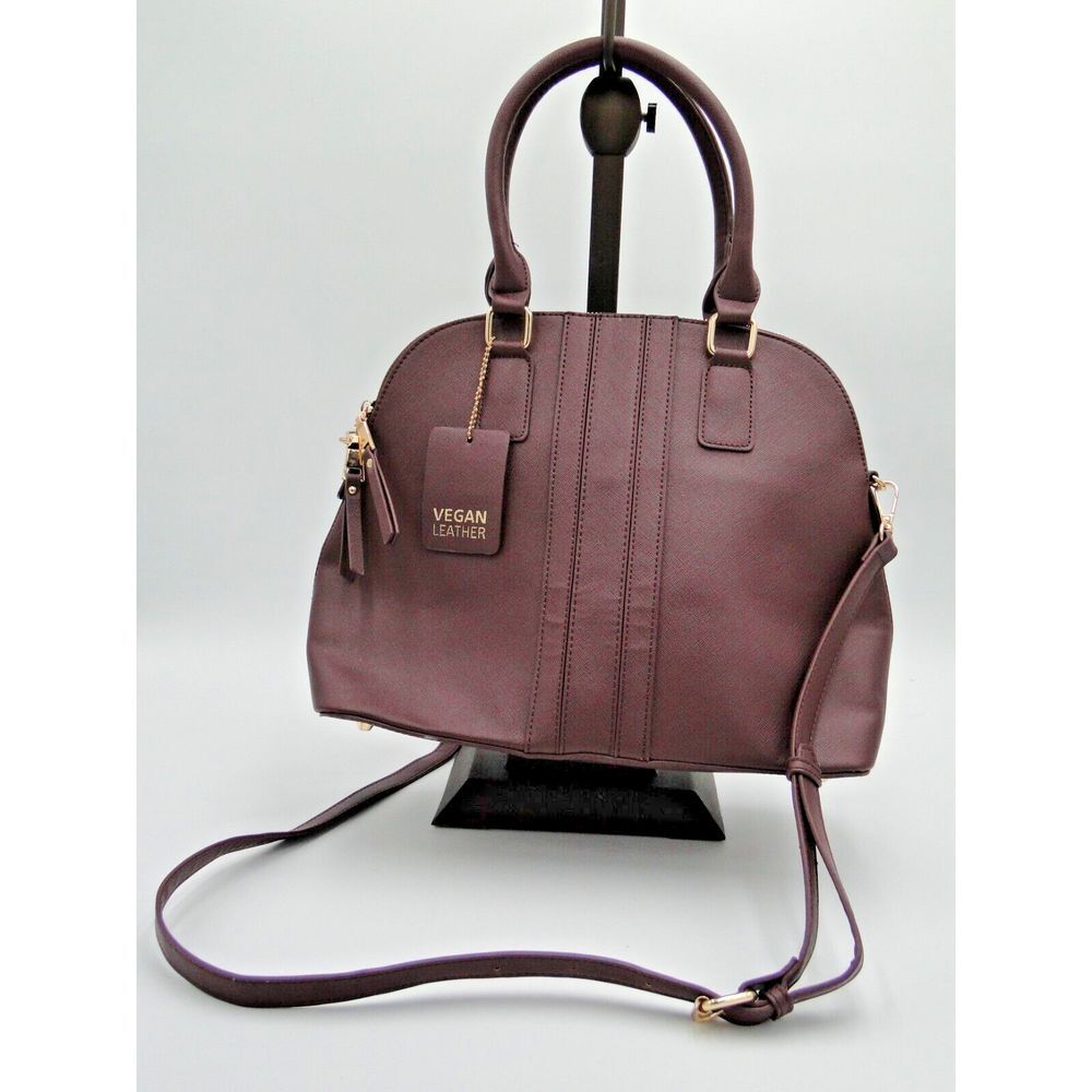 Miztique Vegan Leather Satchel/Crossbody - Merlot Wine Color New Without Tags